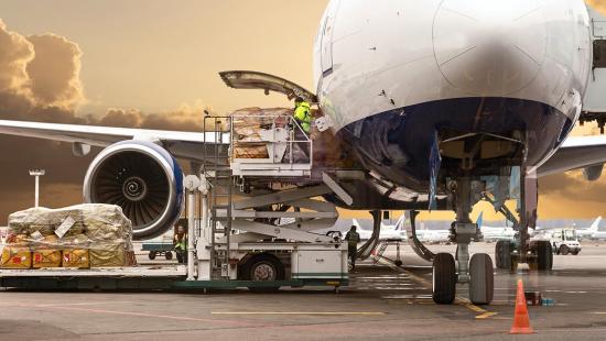 ULD Cargo loading plane