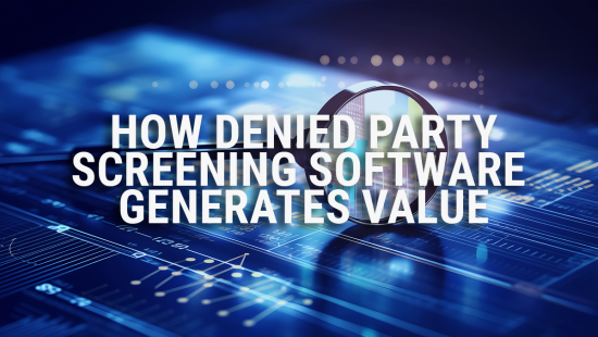Image of microchip featuring the text: How Denied Party Screening Software Generates Value